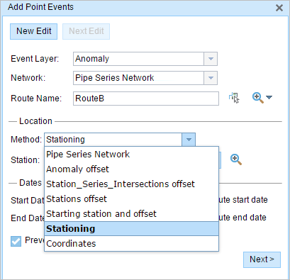 Choosing the Stationing method Choosing the Stationing method