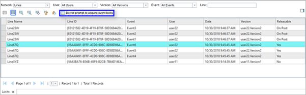 Disabling conflict prevention prompts through the Show Locks table Disabling conflict prevention prompts through the Show Locks table
